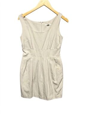 Banana Republic Pleated Empire Beige Minimalist Mini Dress | W Size 6